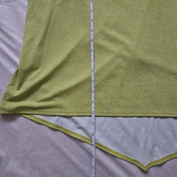 Alfani Top Women's Plus Size 0X US12 Neon Green Mayan Circle Asymmetrical Boho - Picture 11 of 13